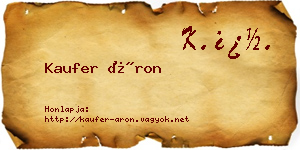 Kaufer Áron névjegykártya