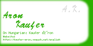 aron kaufer business card